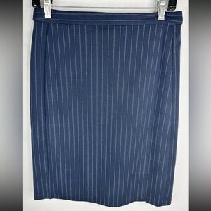 Banana Republic Skirt Womens 8P Blue Pinstripe Straight Lined Stretch Knit